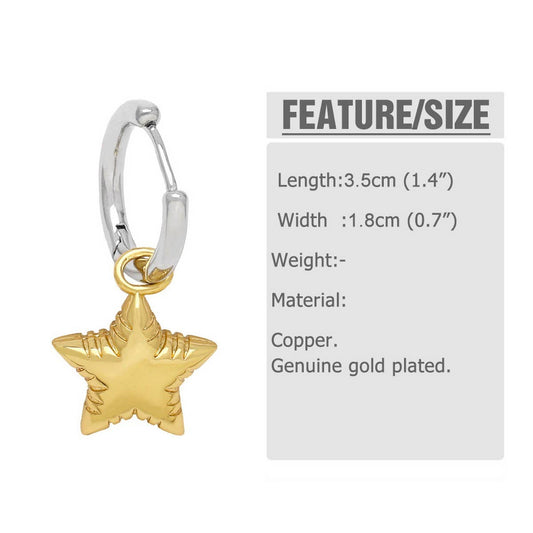 GOLD PLATED HEART-SHAPED PENDANT EARRINGS