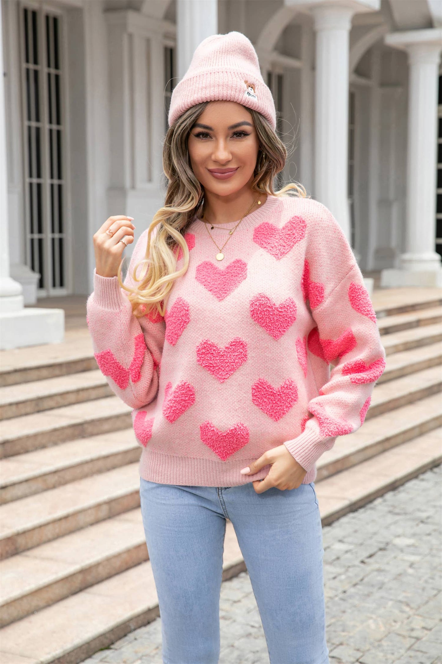 Valentine's Day pullover sweater with heart