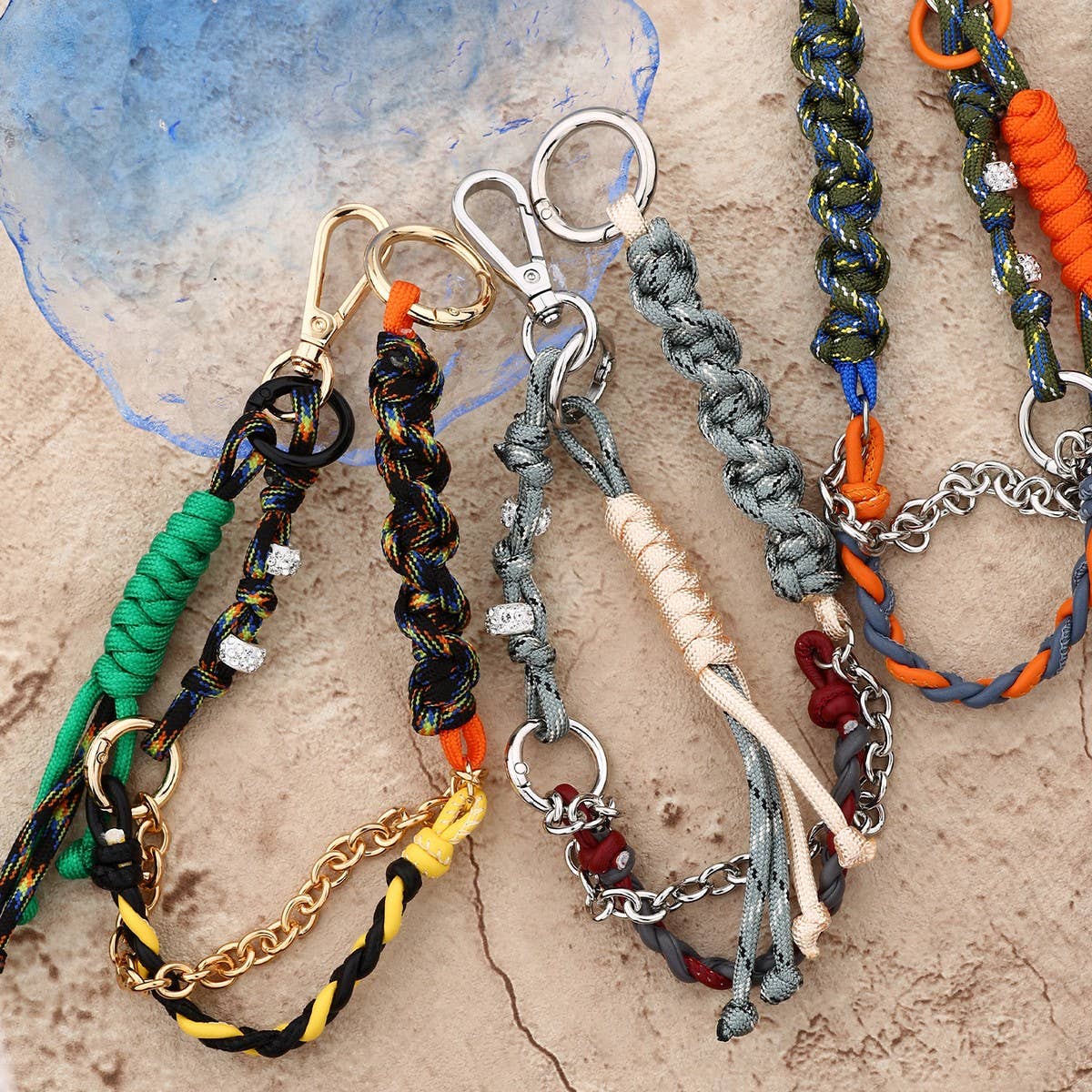 Leather Woven Keychain Handcrafted Bag Charm_CUAB00439