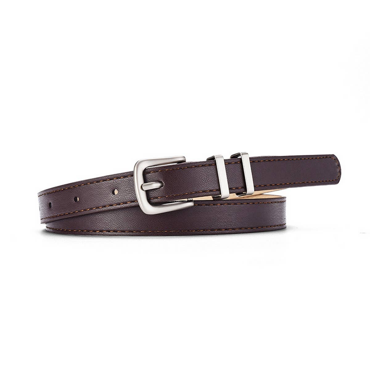 SIMPLE NEW MULTI-COLOR SILVER BUCKLE BELT_CWABE0586