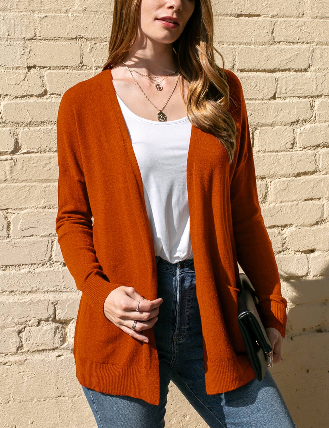 CWOSWL061_LOOSE FIT WITH POCKET SWEATER CARDIGAN_B30314