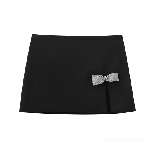 Summer Bow Mini Skirt, French Casual Style_CWDSD8348
