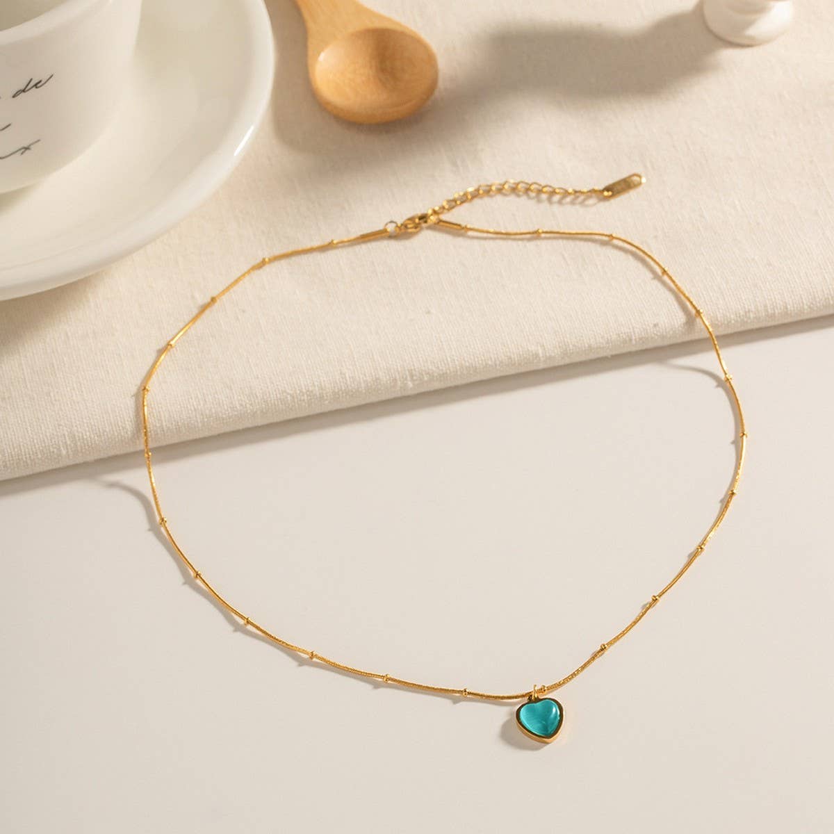 SMALL FRESH CAT'S EYE STONE SIMPLE NECKLACE_CWAJE1423