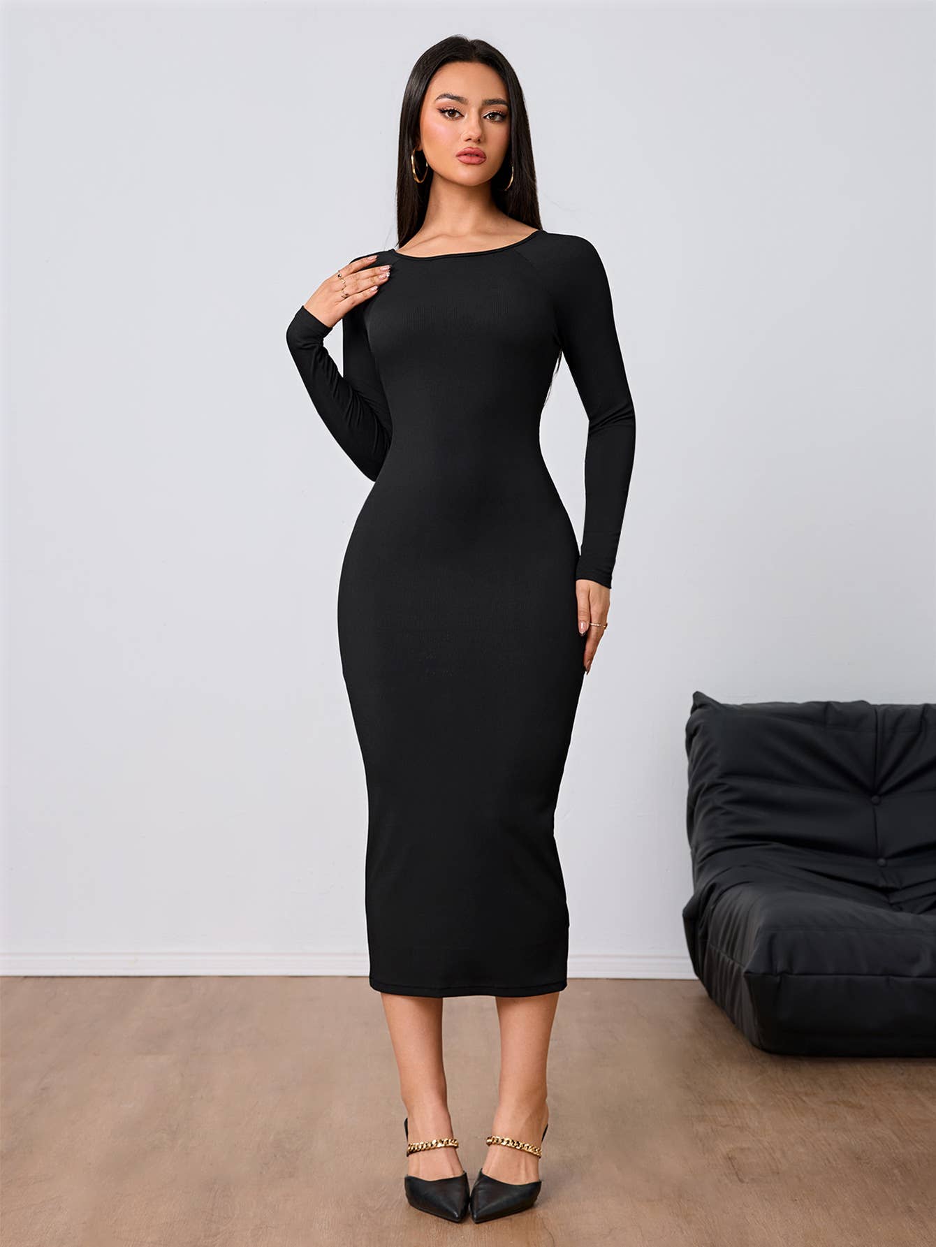 FASHION SIMPLE SEXY BACKPACKING BUTTOCK DRESS