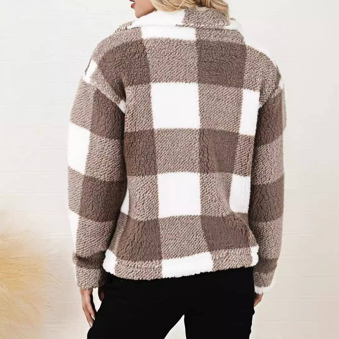 LAPEL PLUSH BAGGY COMMUTER SINGLE-BREASTED COAT