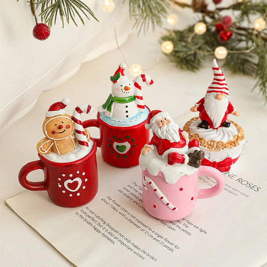 Cartoon Resin Santa Mug Christmas Table Decor_CWMM9755