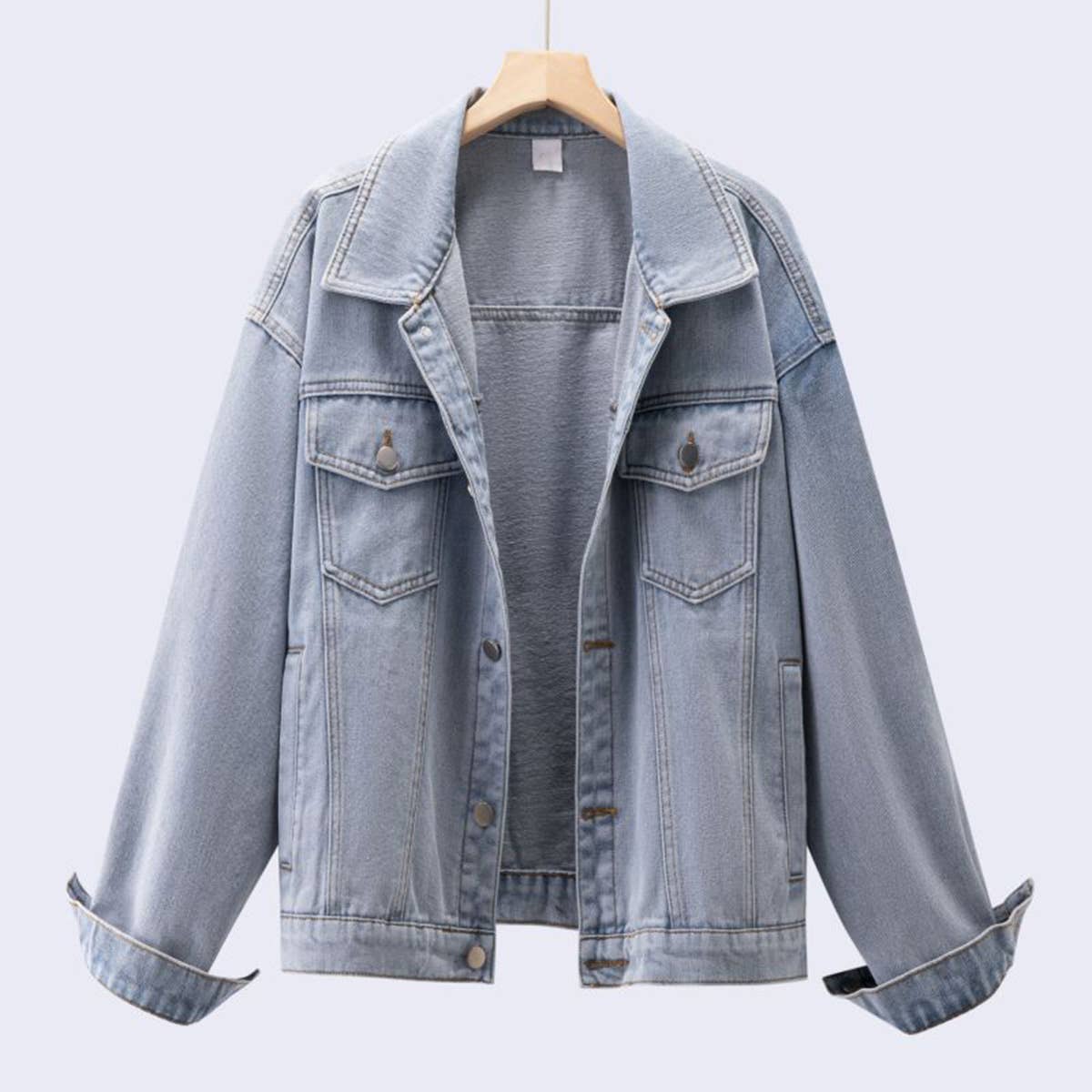 STEREOSCOPIC STYLE WASH DENIM COAT WITH LAPEL