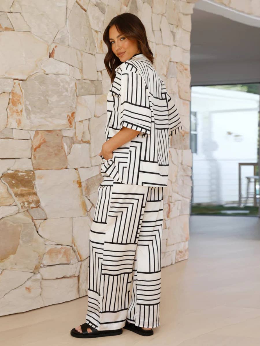 Plaid color matching two-piece set