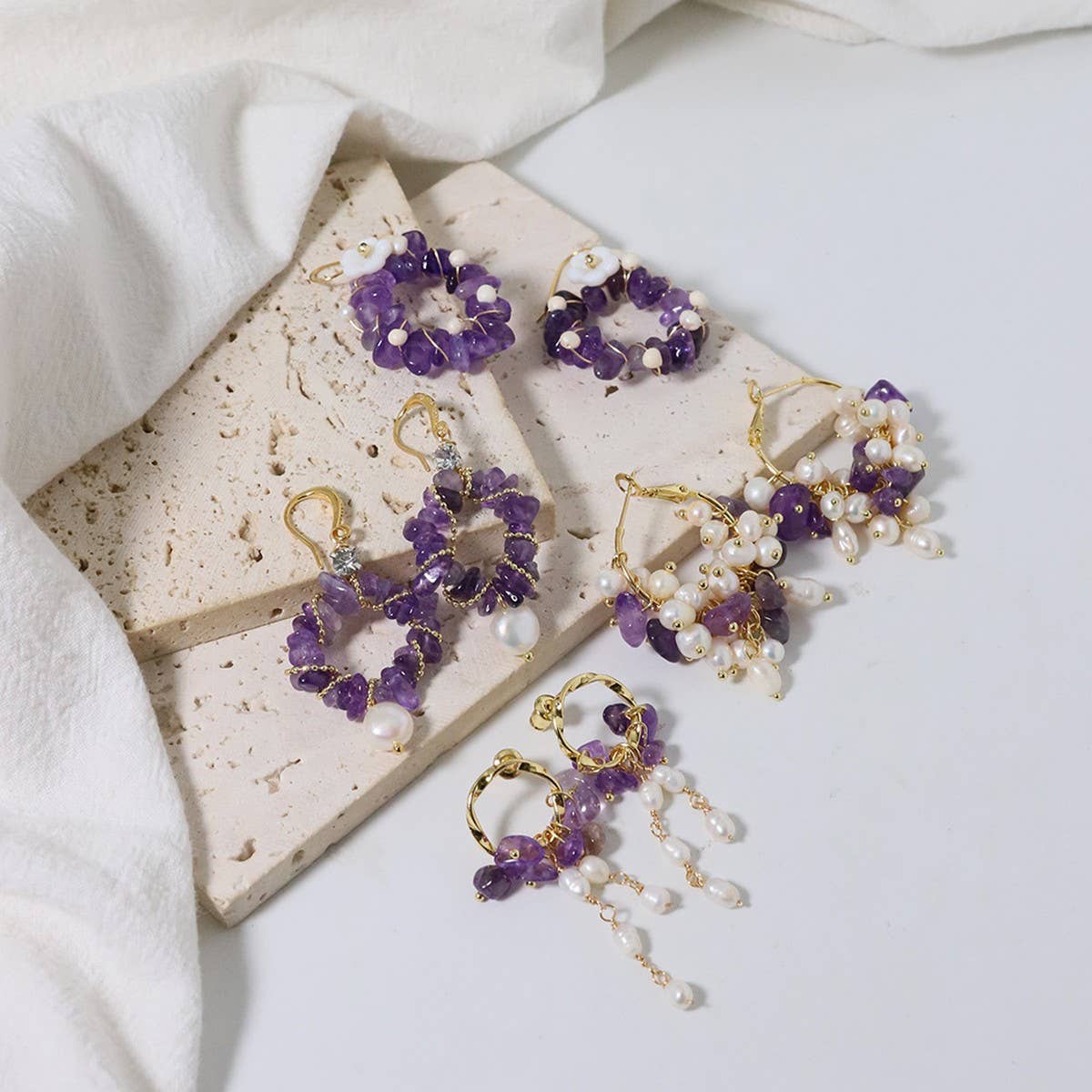 SIMPLE AND VERSATILE HIGH-END PURPLE EARRINGS