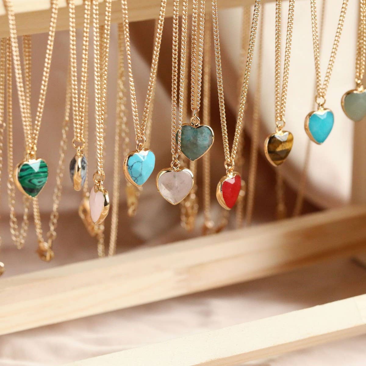 December Birthstone Heart Pendant Necklace