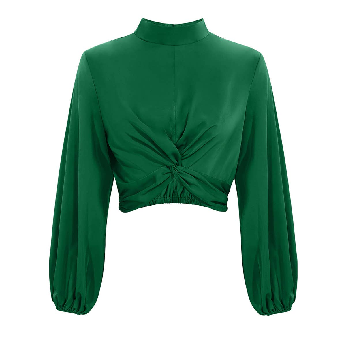 Twisted lantern sleeve design short top