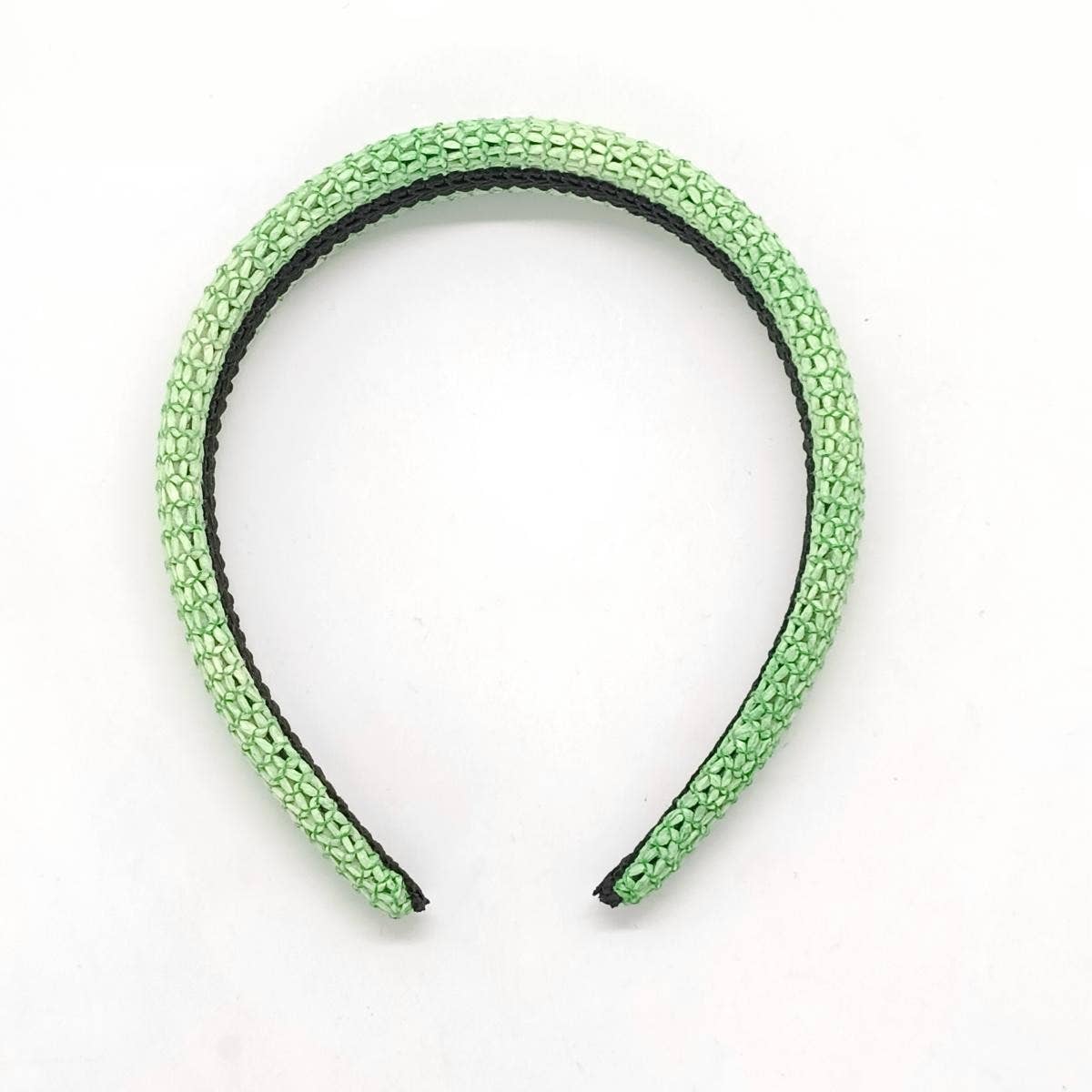 Boho Colorful PP Raffia Padded Crown Headband_CWAHA6324