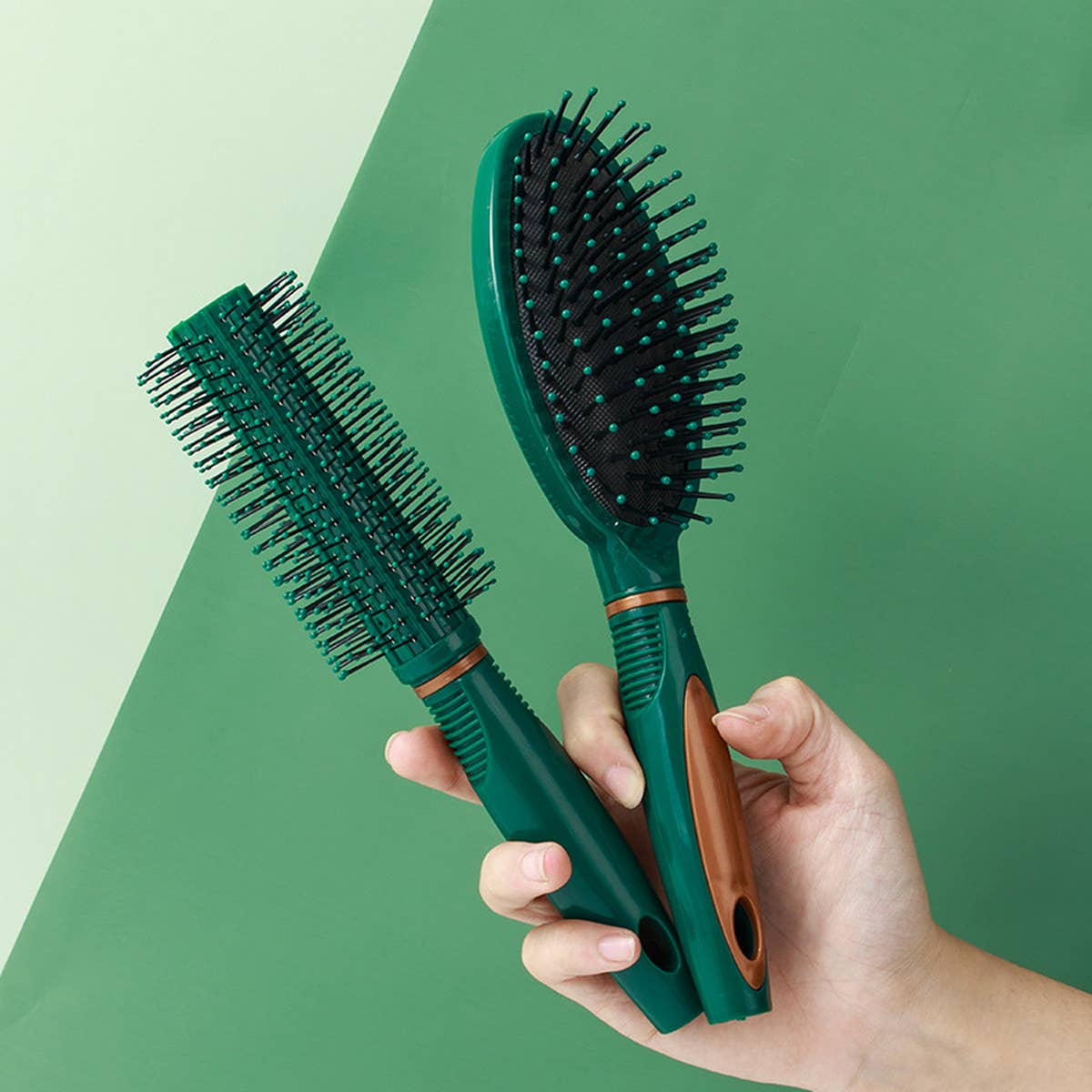 DARK GREEN HAIR COMB FOR SMOOTHING AND CURLY HAIR