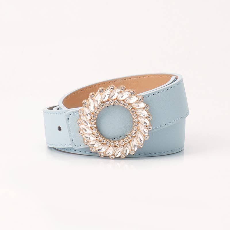 Fashionable round-button rhinestone belt