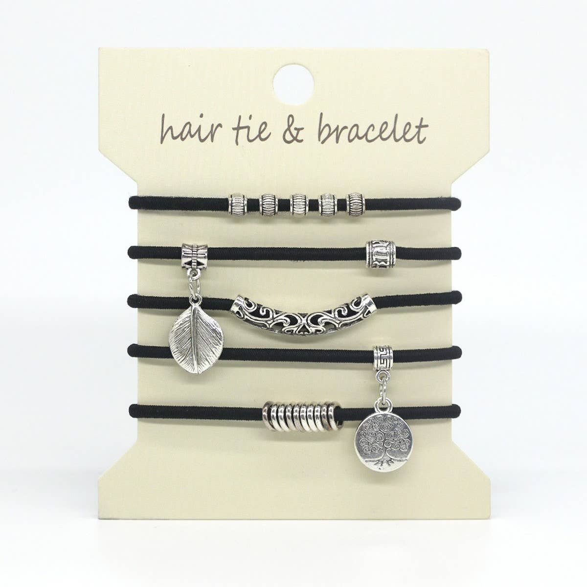 TREE OF LIFE SILVER BRACELET HAIR SCRUNCHIES