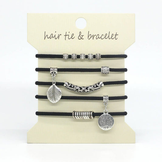 TREE OF LIFE SILVER BRACELET HAIR SCRUNCHIES