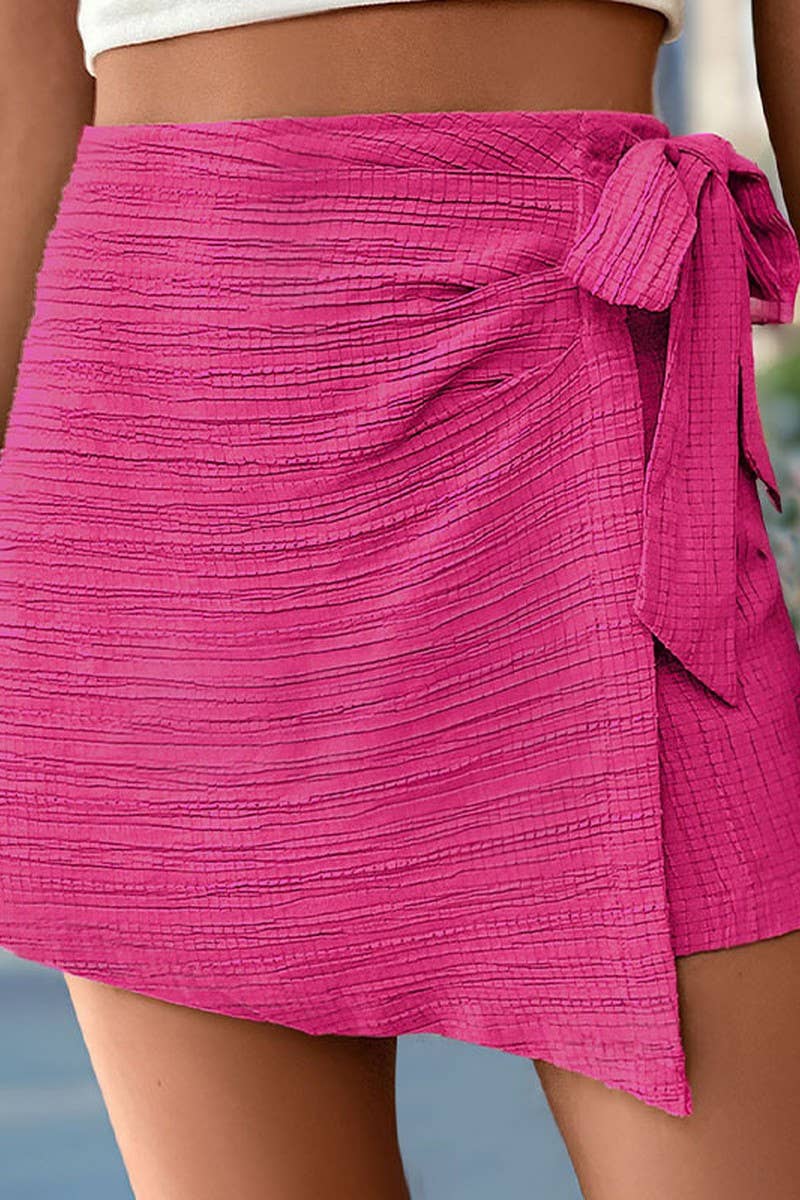 CWBSP0463_SUMMER ASYMMETRIC ZIPPER CASUAL SKIRT PANTS