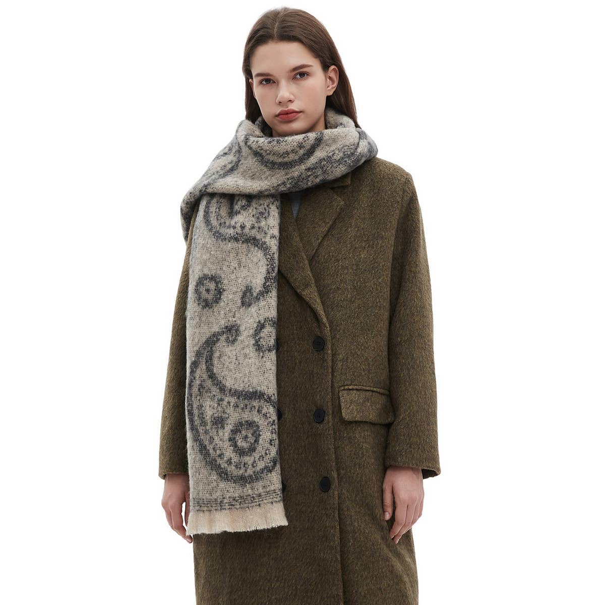 Paisley Jacquard Scarf ??Unisex Winter Shawl Wrap_CWASC0862