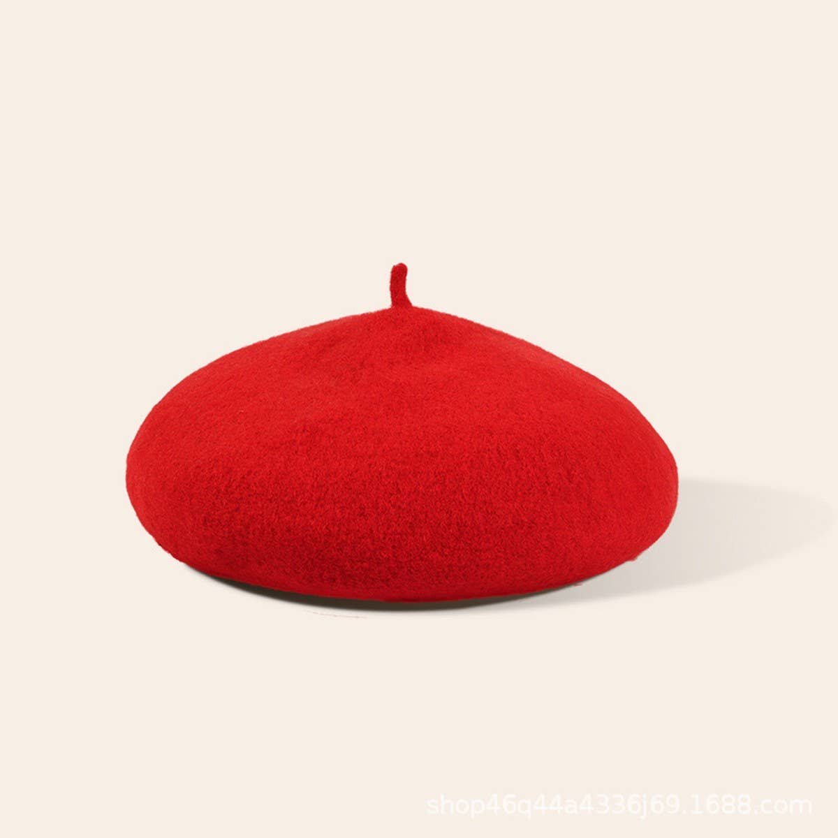 CWAH04556_GIRLS RED BERET WINTER WARM FASHION HAT