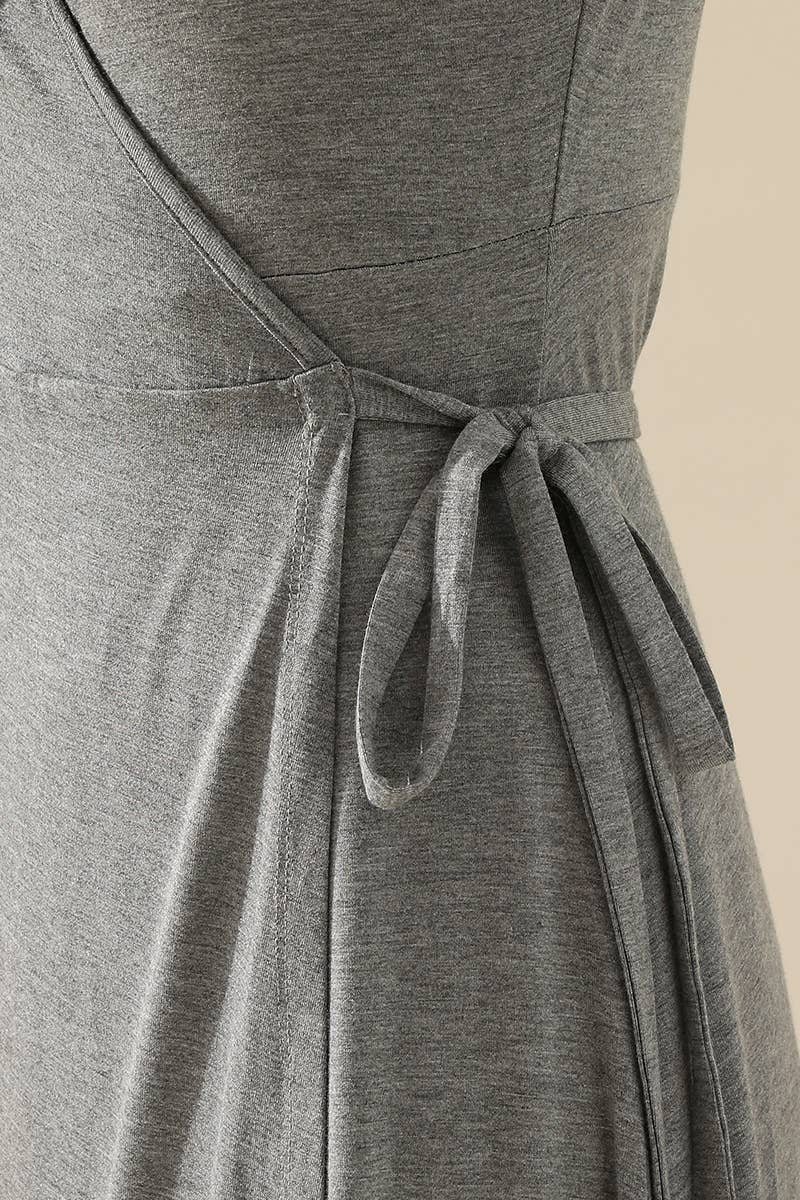 CWDSD10372-P_PLUS SIZE V NECK CASUAL WRAP DRESSES