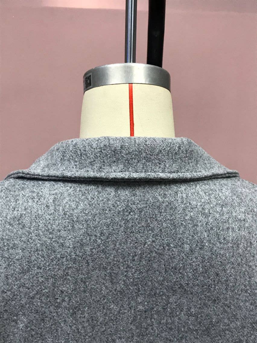 LONG SLEEVE SOLID COLOR LAPEL SINGLE BUTTON COAT