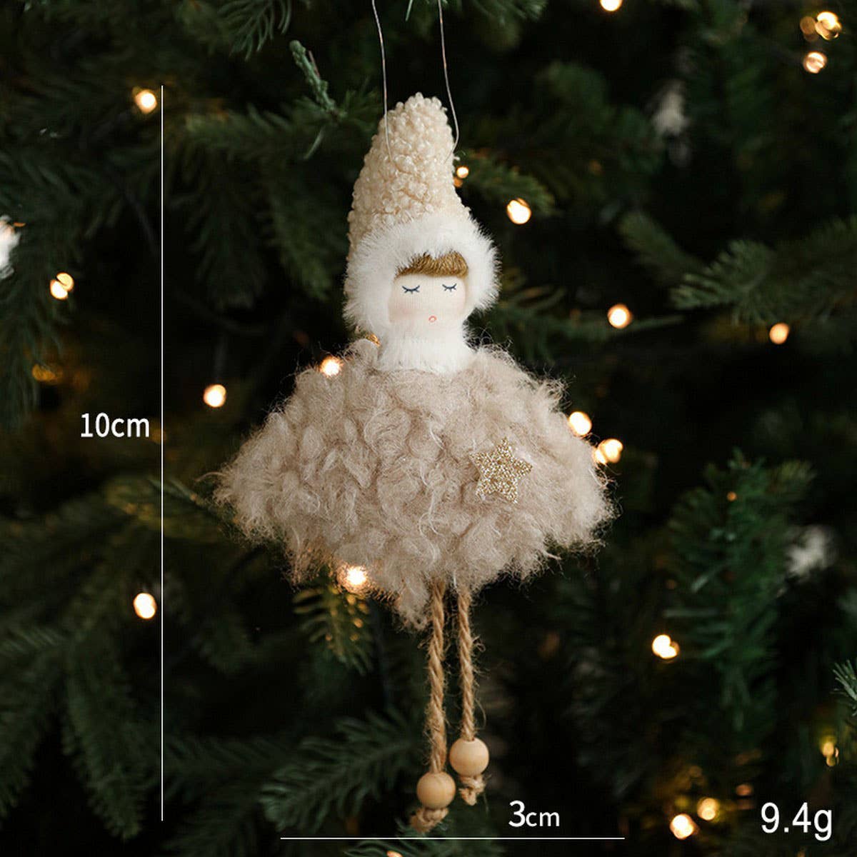 Plush Girl Doll with Antlers Christmas Ornament_CWMM9683