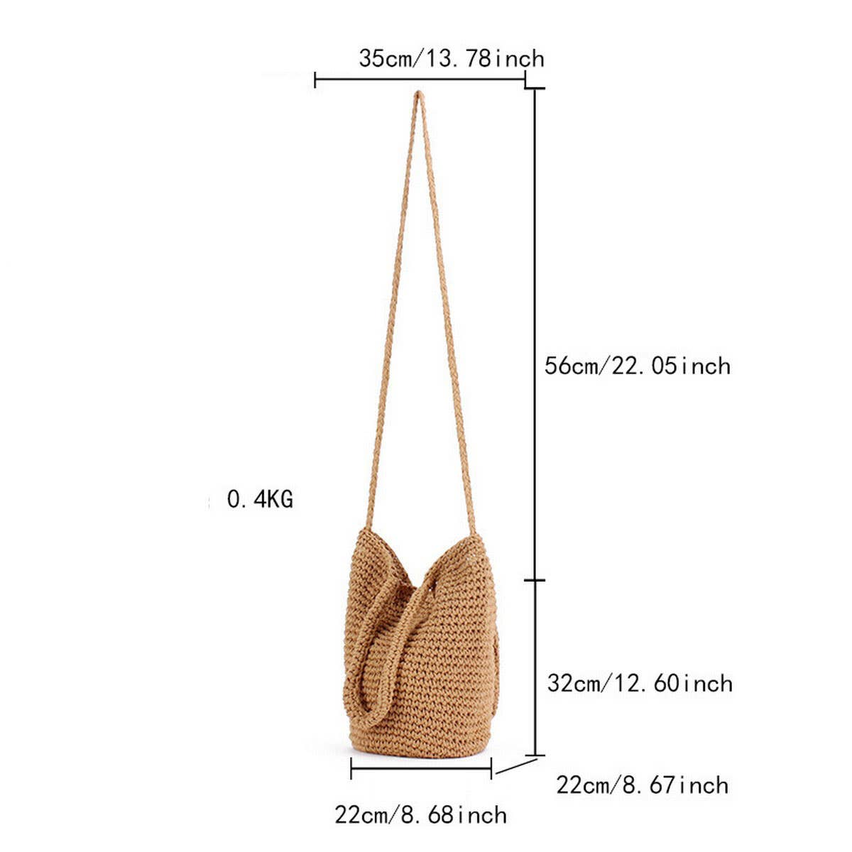 SOLID COLOR SIMPLE BOHEMIAN STYLE HAND-WOVEN BAG_CWAB4685