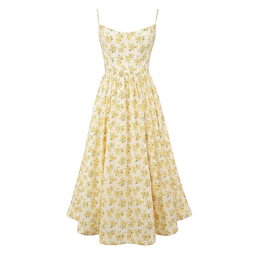 Printed backless sexy long halter dress