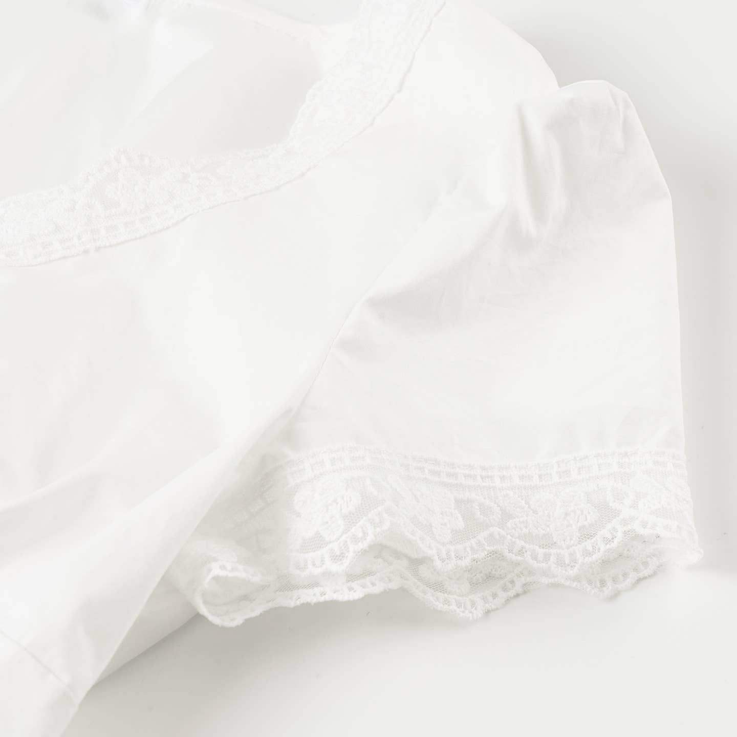 Lace patchwork breasted short-sleeved T-shirt