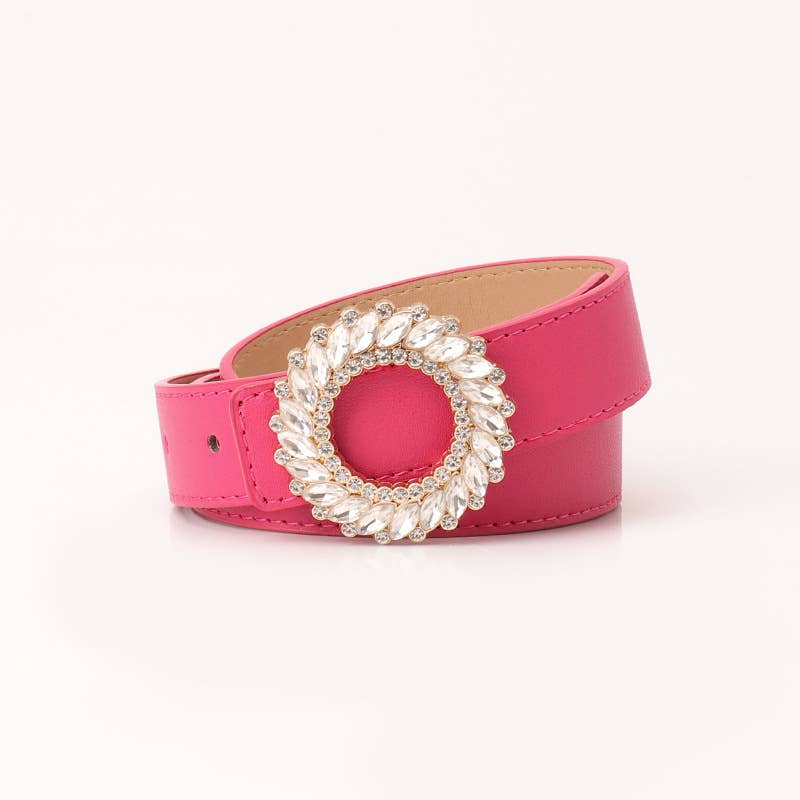 Fashionable round-button rhinestone belt