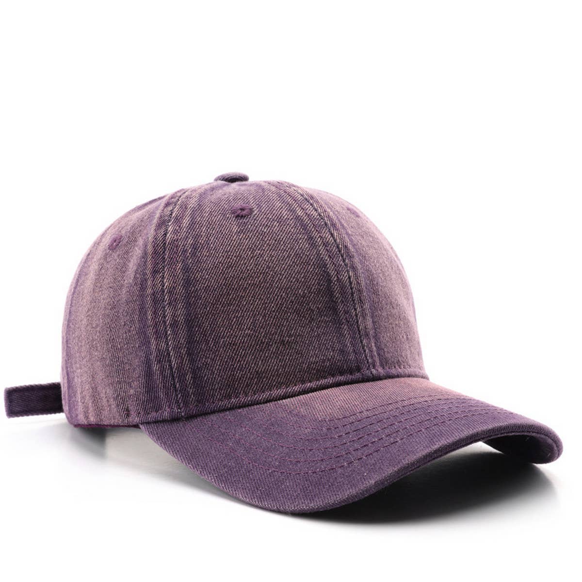 CWAH3207_PERSONALIZED WASHED DENIM PLAIN BASEBALL CAP