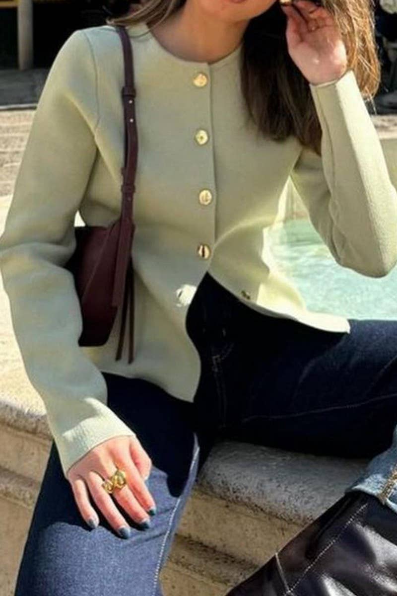 CWOCAL00755_LONG-SLEEVED BUTTON-DOWN KNIT TOP