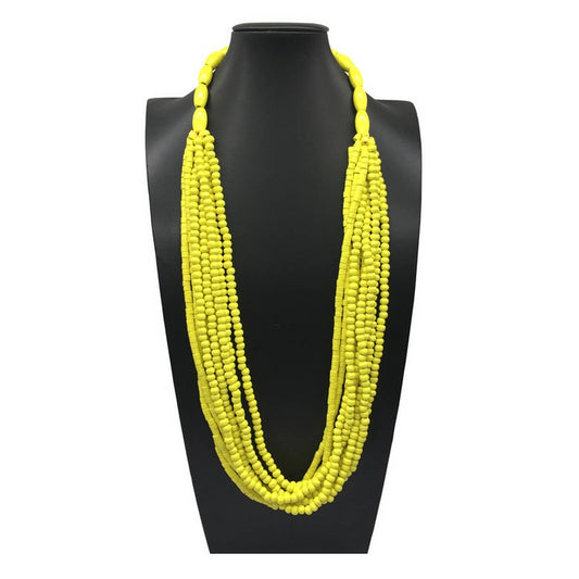 ETHNIC STYLE MULTI-LAYERED WOODEN BEAD NECKLACE_CWMM4725