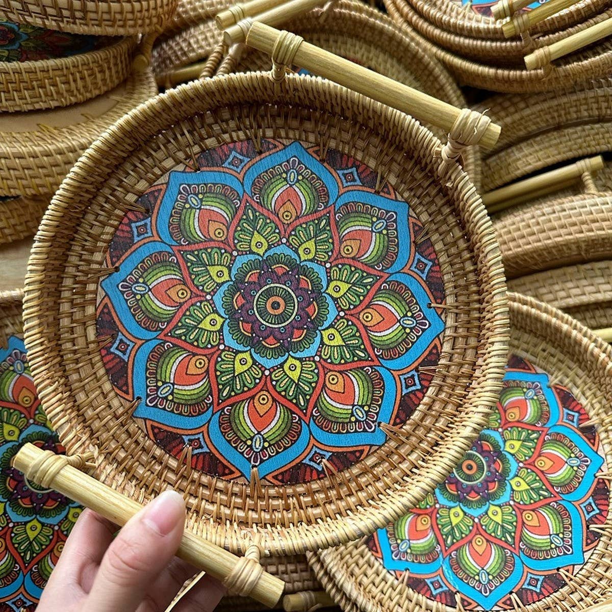 RATTAN WOVEN STORAGE BASKET TRAY THREE-PIECE SET_CWMM4535