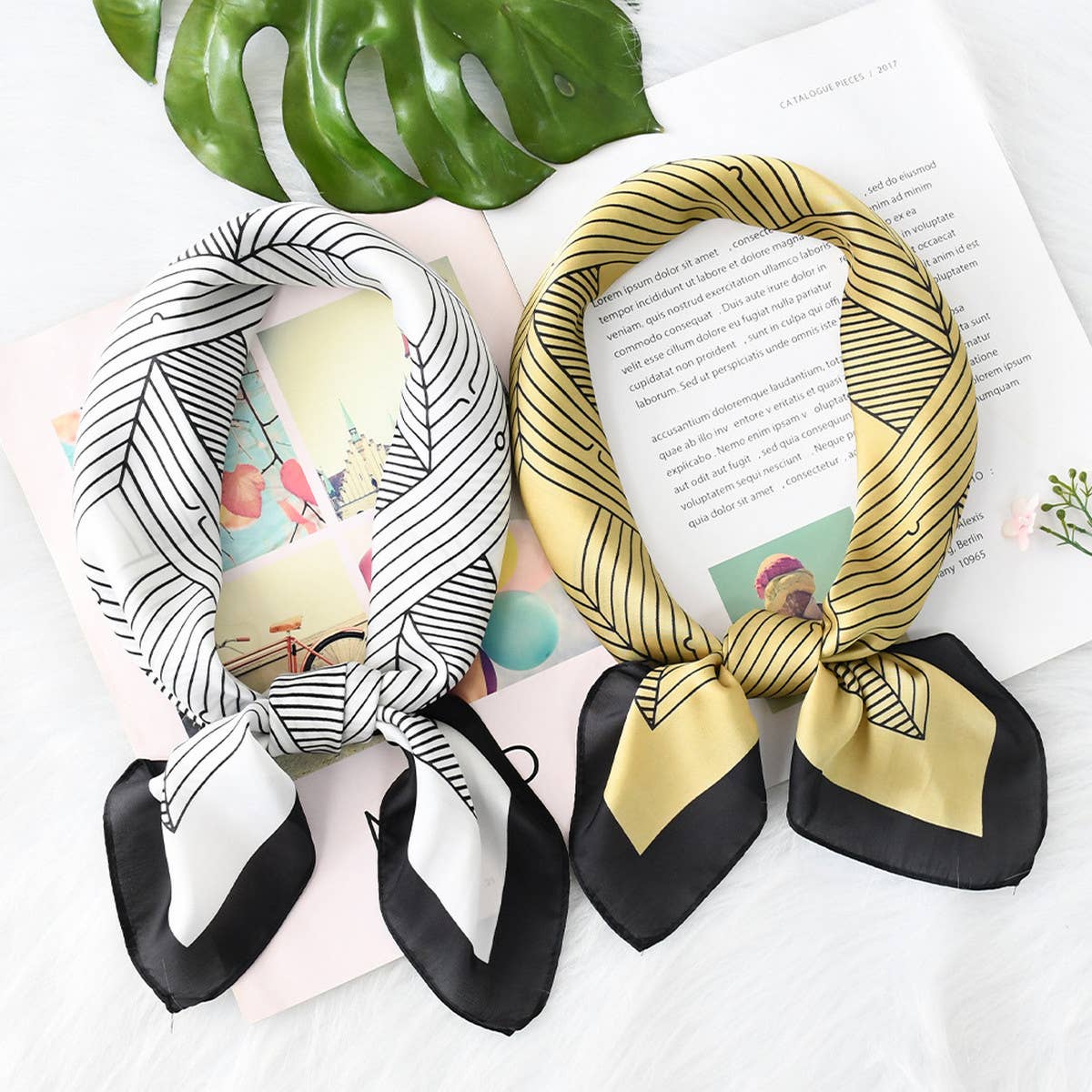 Geometric Scarf - Elegant Print Square for Women