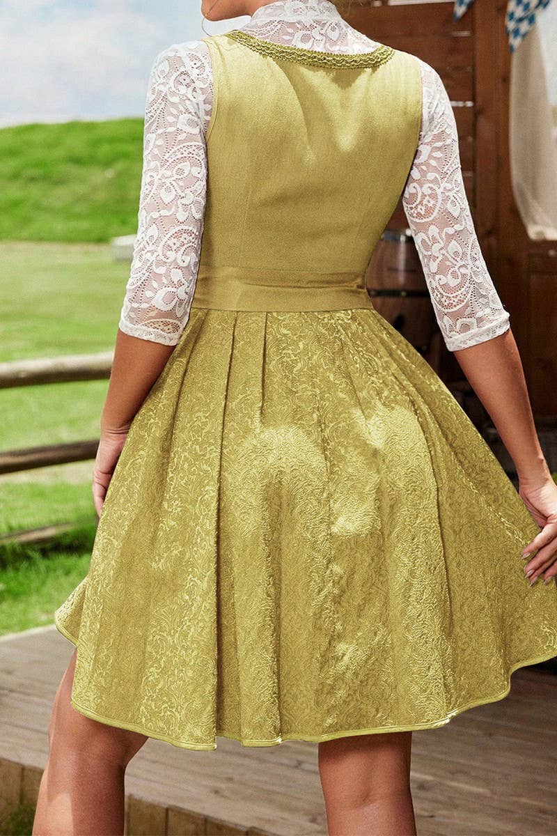 CWDSD8935_WOMEN'S WAIST STITCHING SHORT DRESS