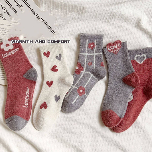 HOME WARM FAUX MINK PLUSH MIDDLE SOCKS