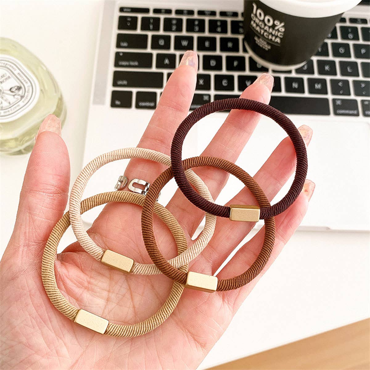 4PCS/SET FASHION STRETCHY ELASTIC SIMPLE HAIR TIES_CWAHA0338