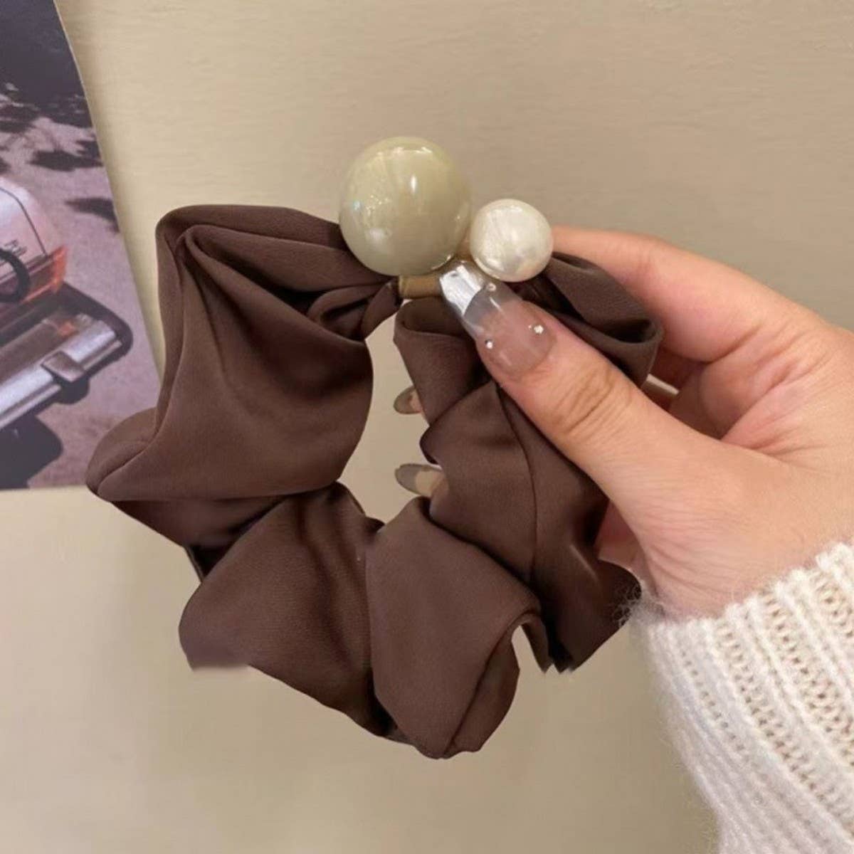 FRENCH FASHION NICHE DESIGN HAIR SCRUNCHIES