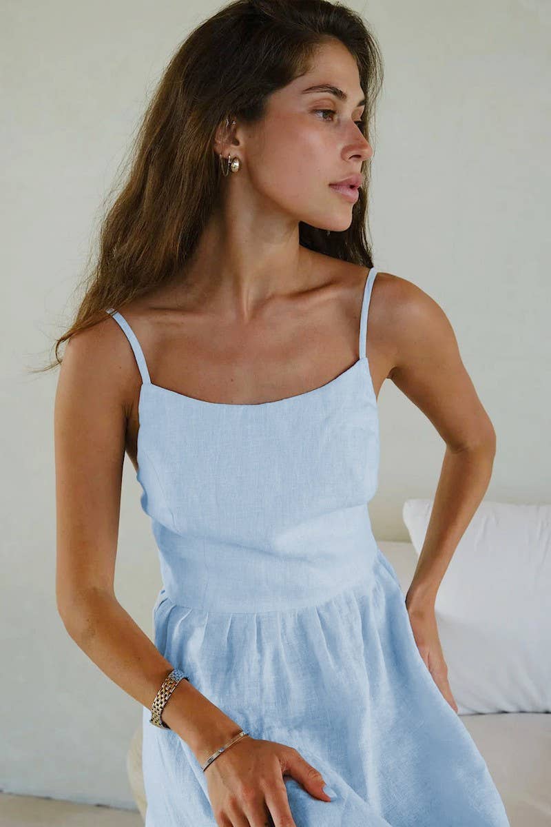 CWDMD5277_BACKLESS TIE MAXI CAKE CAMI DRESS