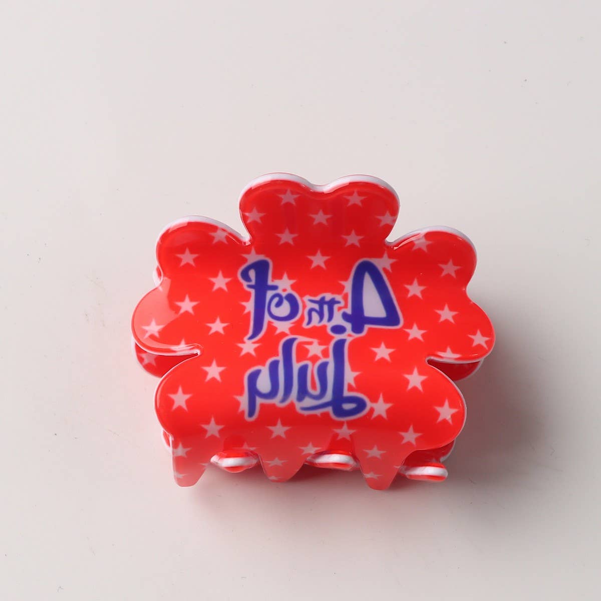 CWAHA1238_4TH OF JULY FLAG PETAL SHAPE HAIR CLAW CLIP
