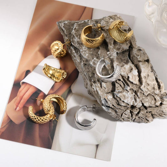 Stainless Steel Mirror Geometric Hollow Earrings_CWAJE5113