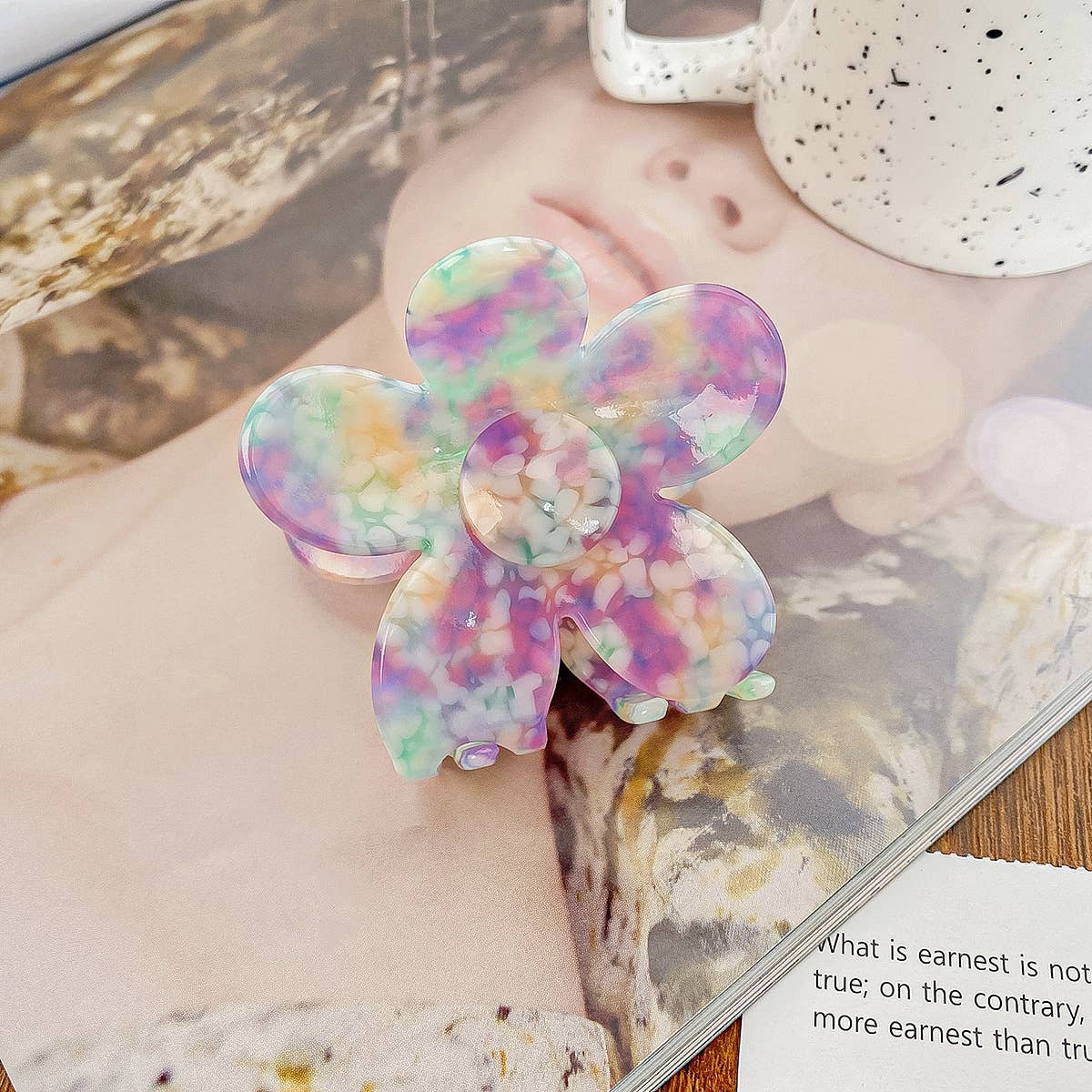 Acetic acid board flower grab elegant hair grab