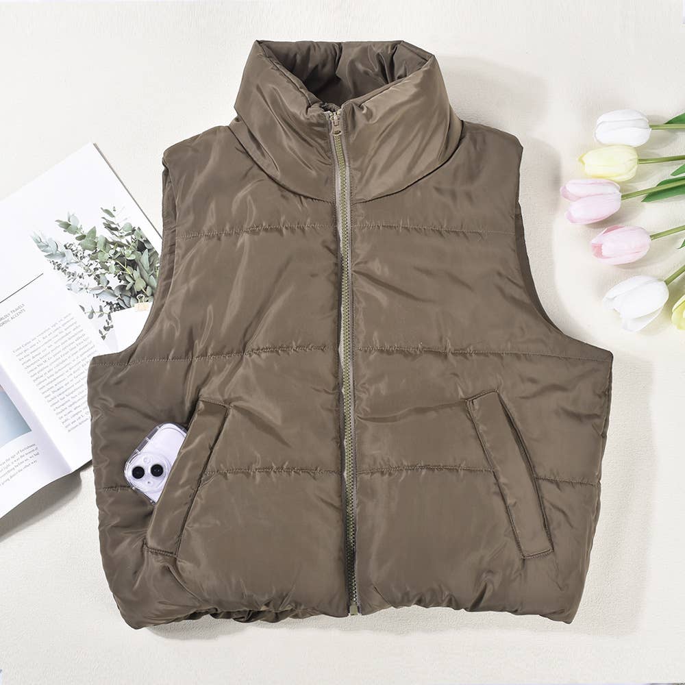 TEMPERAMENT CASUAL WARM COTTON-PADDED POCKET VEST