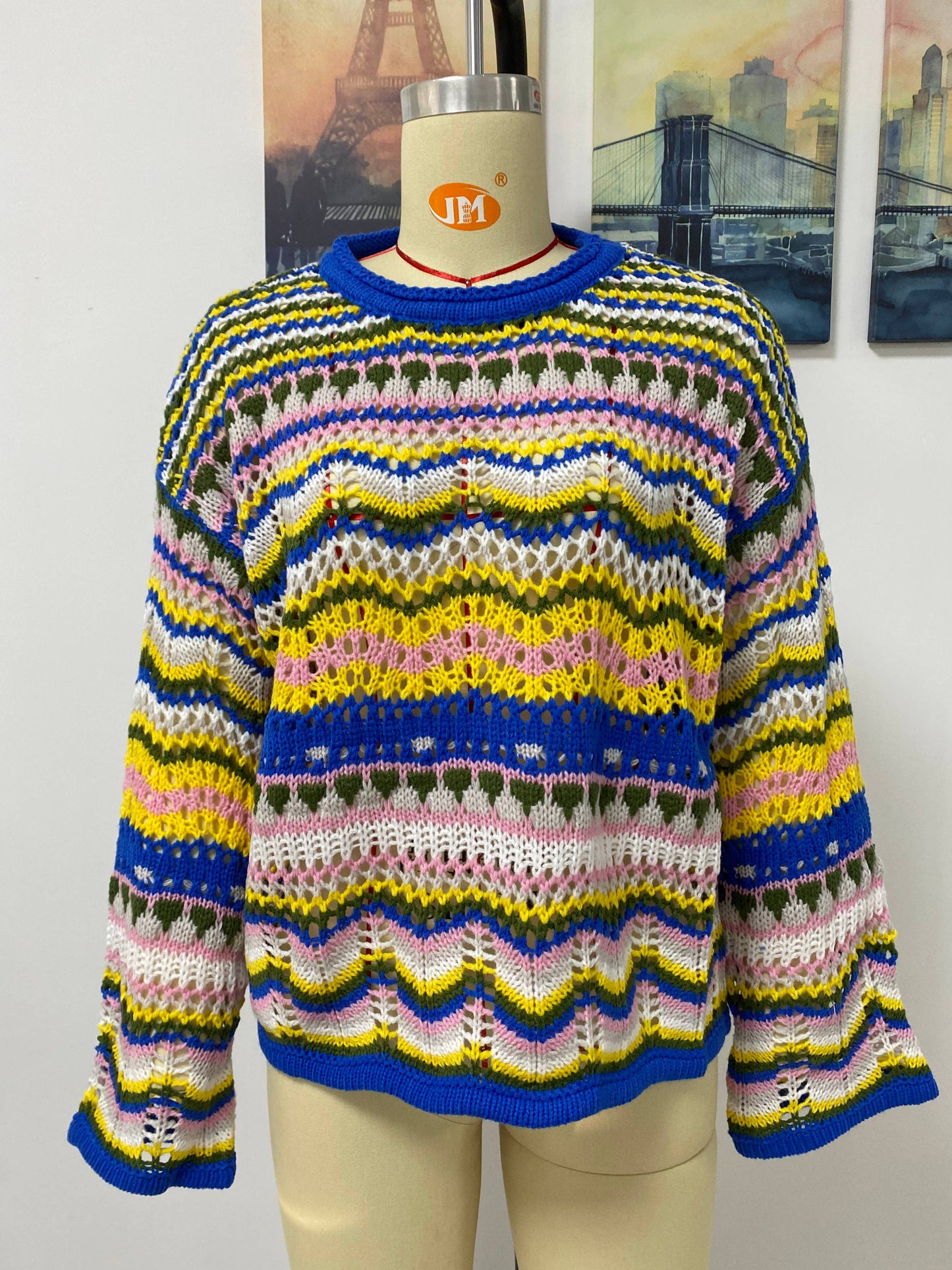 STRIPED CREW-NECK SWEATER IN ALTERNATE COLORS