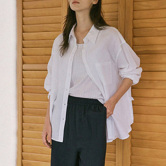 TENCEL LINEN SLOUCHY BLOUSE