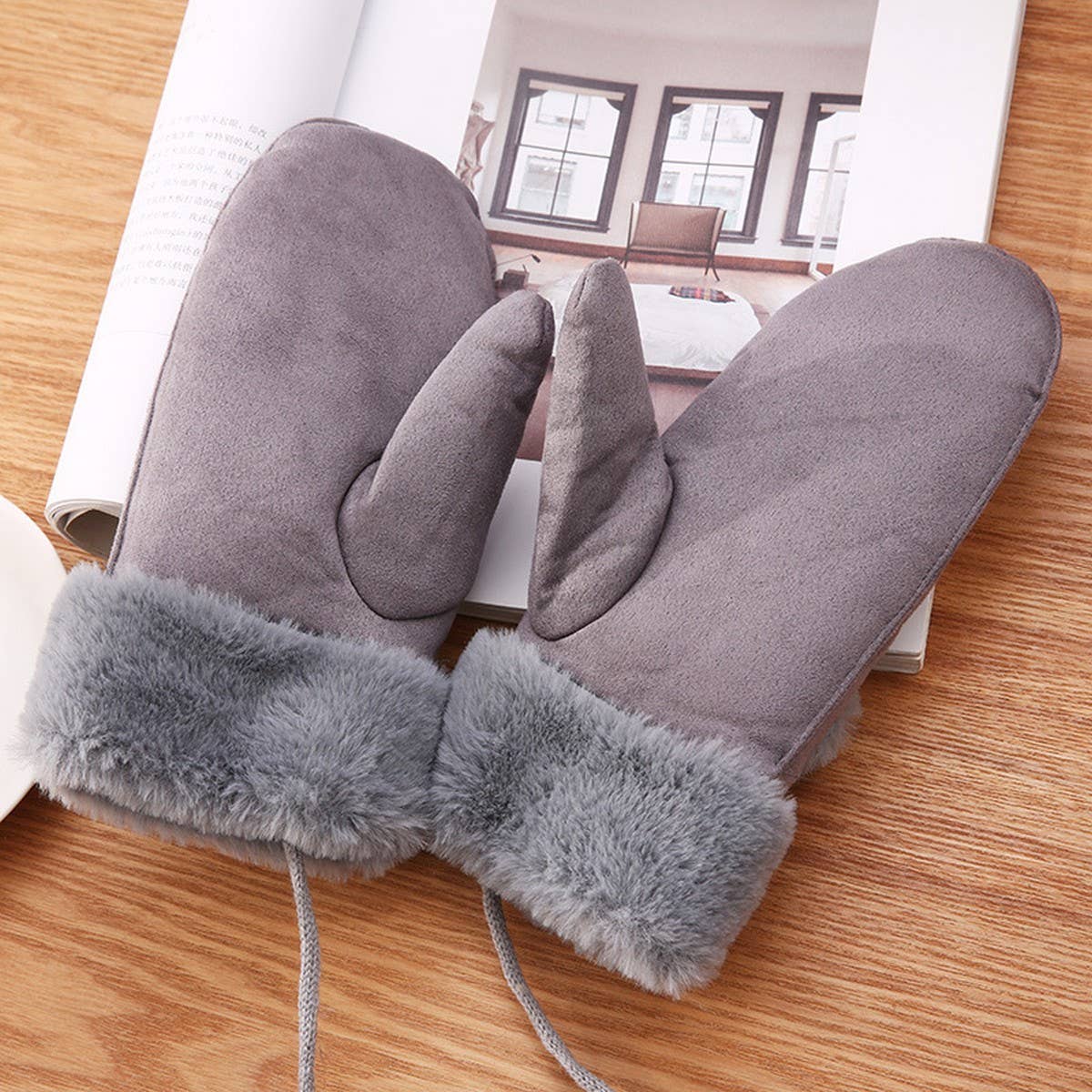 WOMEN'S WINTER CUTE THICK FLEECE WARM GLOVES_CWAG0270