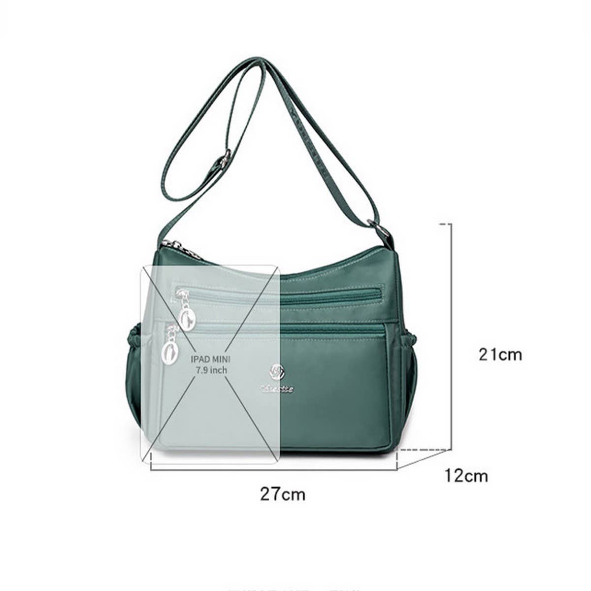 LIGHTWEIGHT WATER-REPELLENT NYLON SHOULDER BAG_CWAB3502