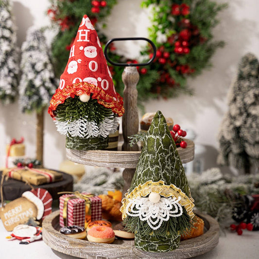 CWMM10289_CHRISTMAS TREE GNOME PLUSH FACELESS DOLL DECOR