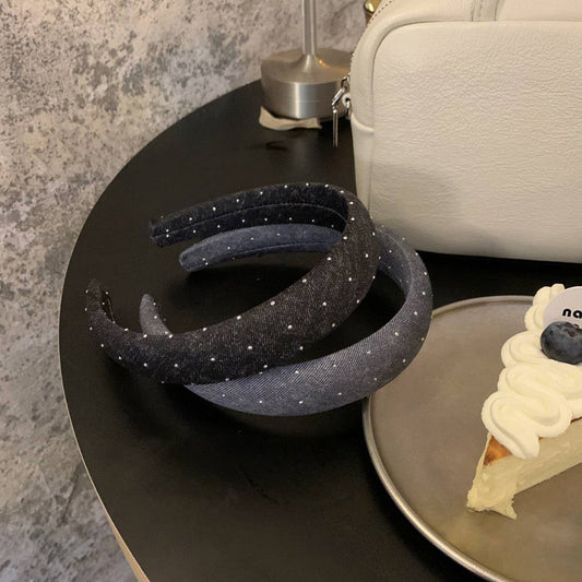 DIAMOND DENIM WIDE BRIM VERSATILE HEADBAND